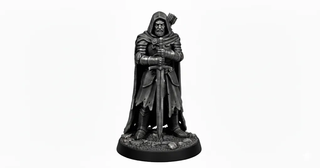 Figurka rycerza do gier RPG (D&D) wydrukowana z PLA